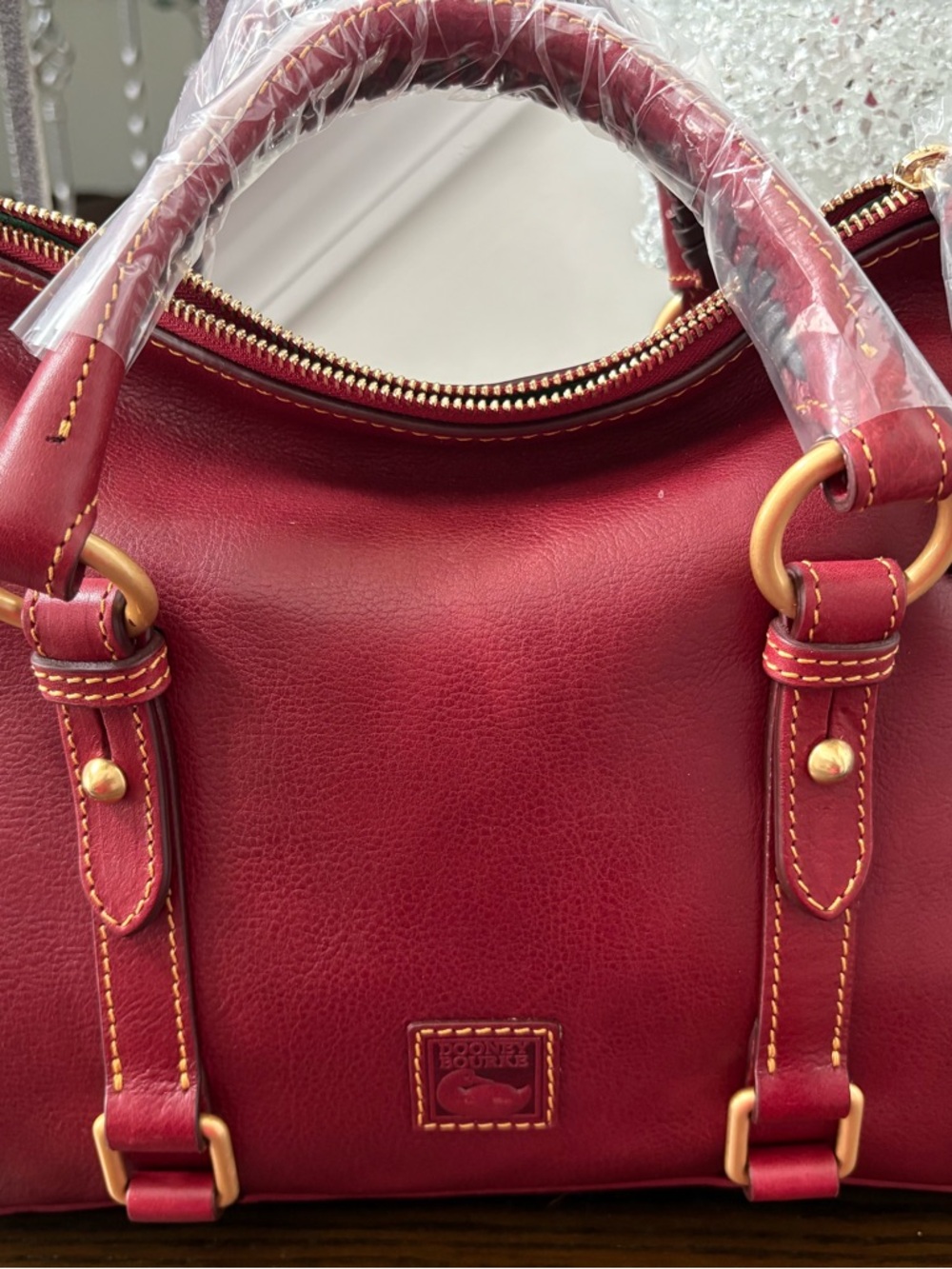Dooney & Bourke Florentine Leather Satchel REGULAR Bordeaux
